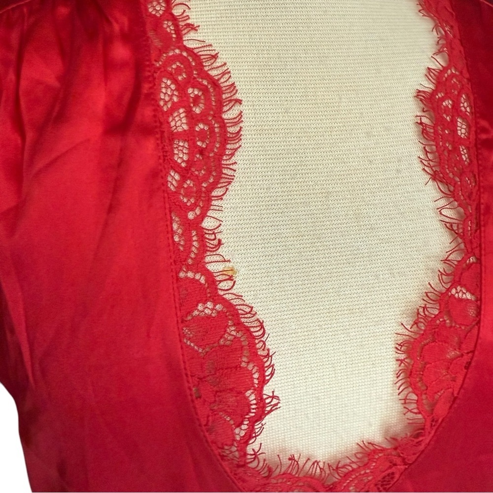 NWT GENERATION LOVE CALLIE LACE COMBO TANK SLEEVELESS RED SZ L - Picture 8 of 10